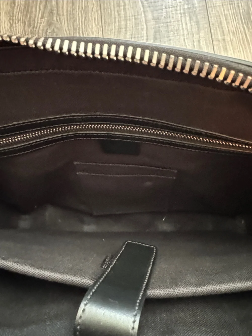 Gucci Men's Black-Gray GG Supreme Laptop Briefcase with Red-Blue Web Strap
